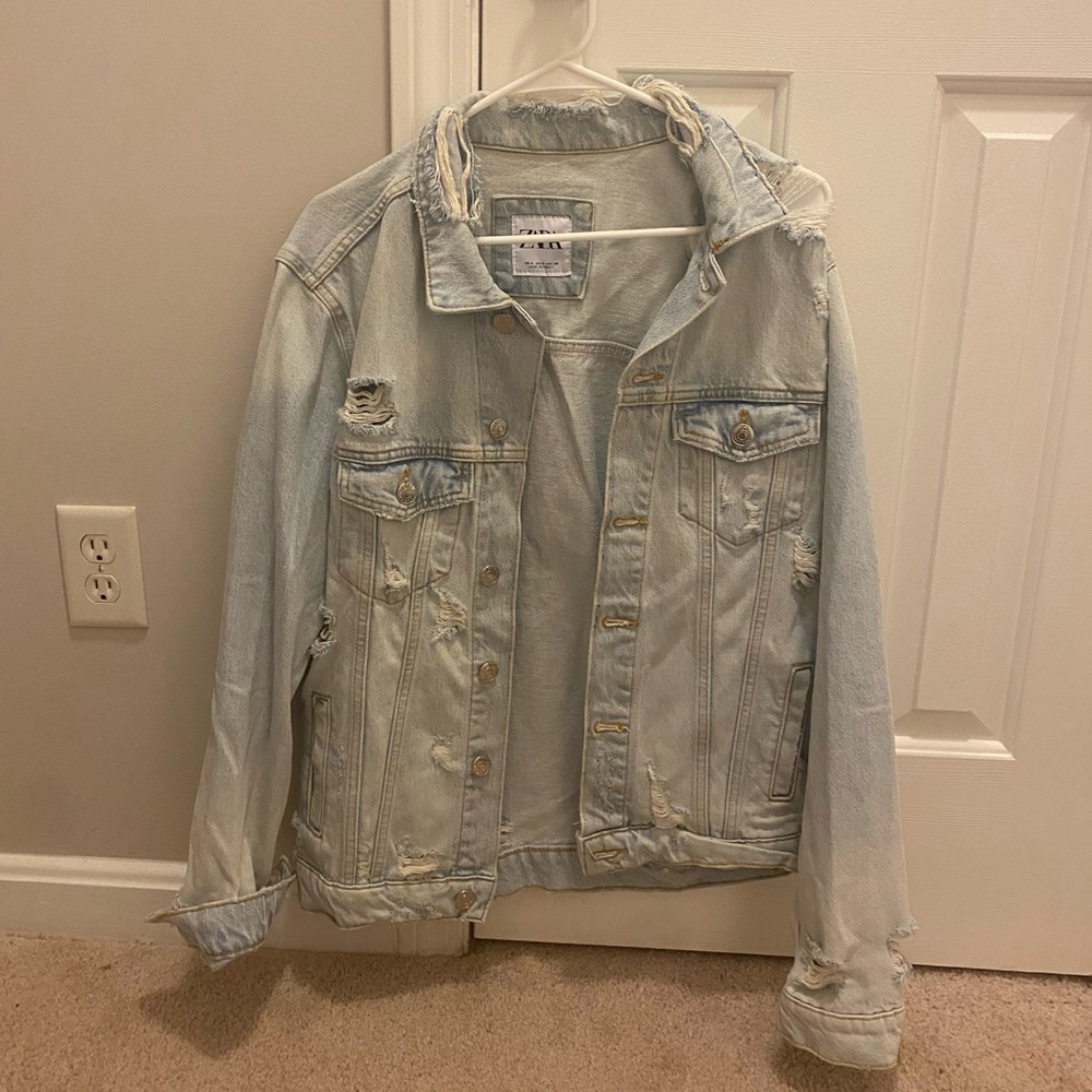 Zara-Ripped jean jacket
